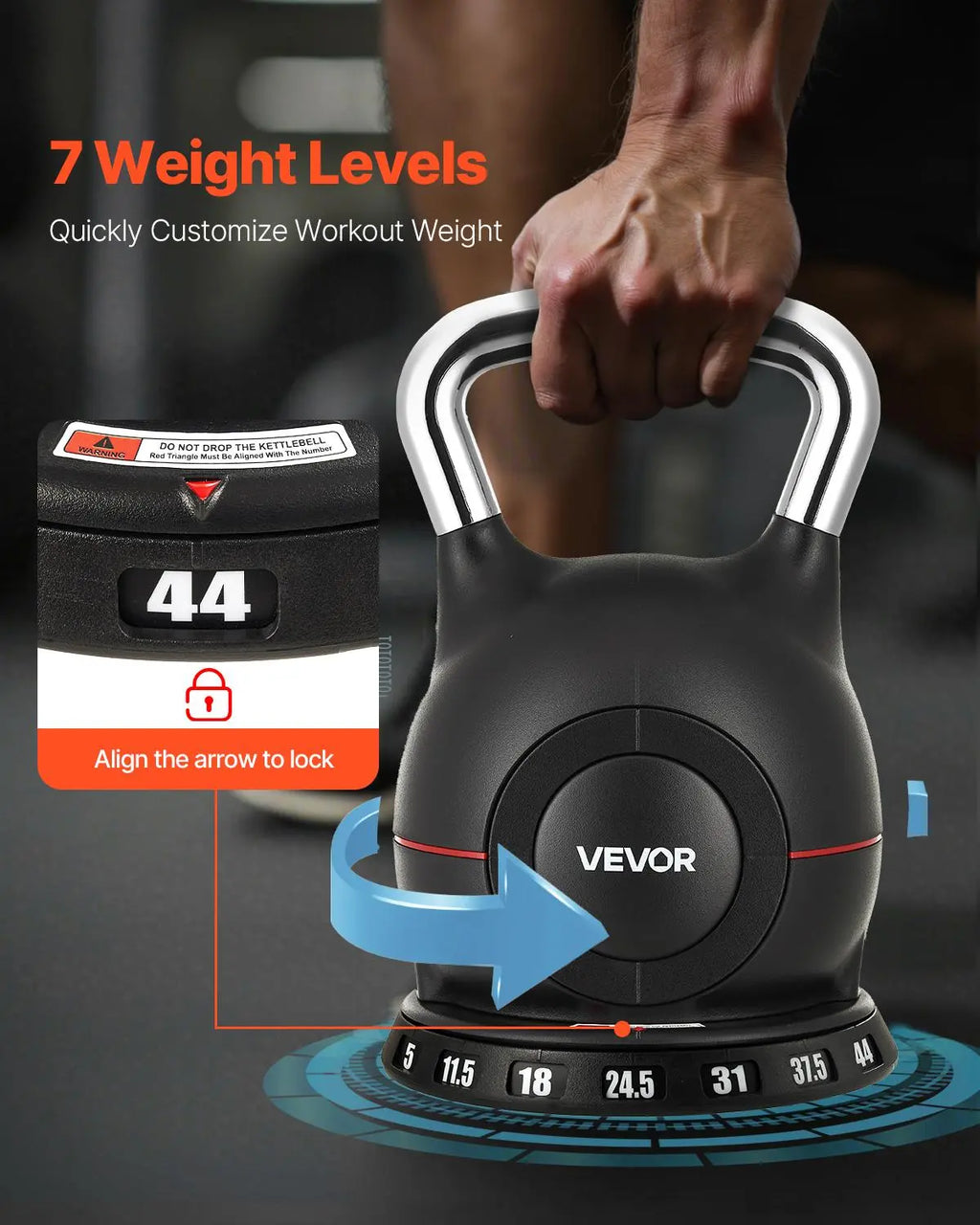Transform Your Workout with the Vevor Adjustable Kettlebell - 7 Weight Levels for Ultimate Strength Training