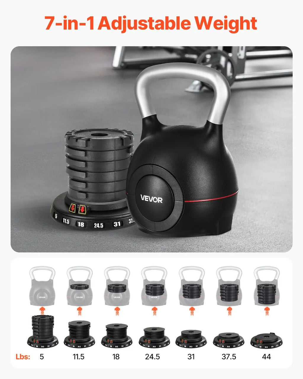 Transform Your Workout with the Vevor Adjustable Kettlebell - 7 Weight Levels for Ultimate Strength Training