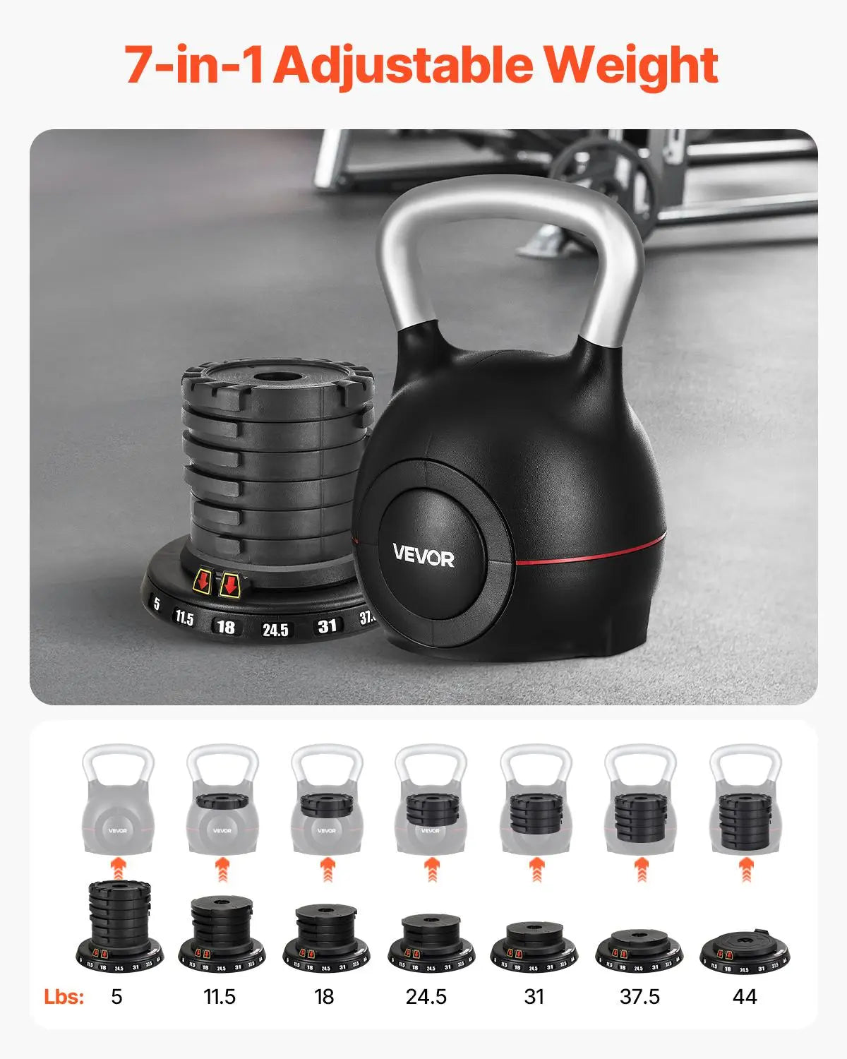Transform Your Workout with the Vevor Adjustable Kettlebell - 7 Weight Levels for Ultimate Strength Training
