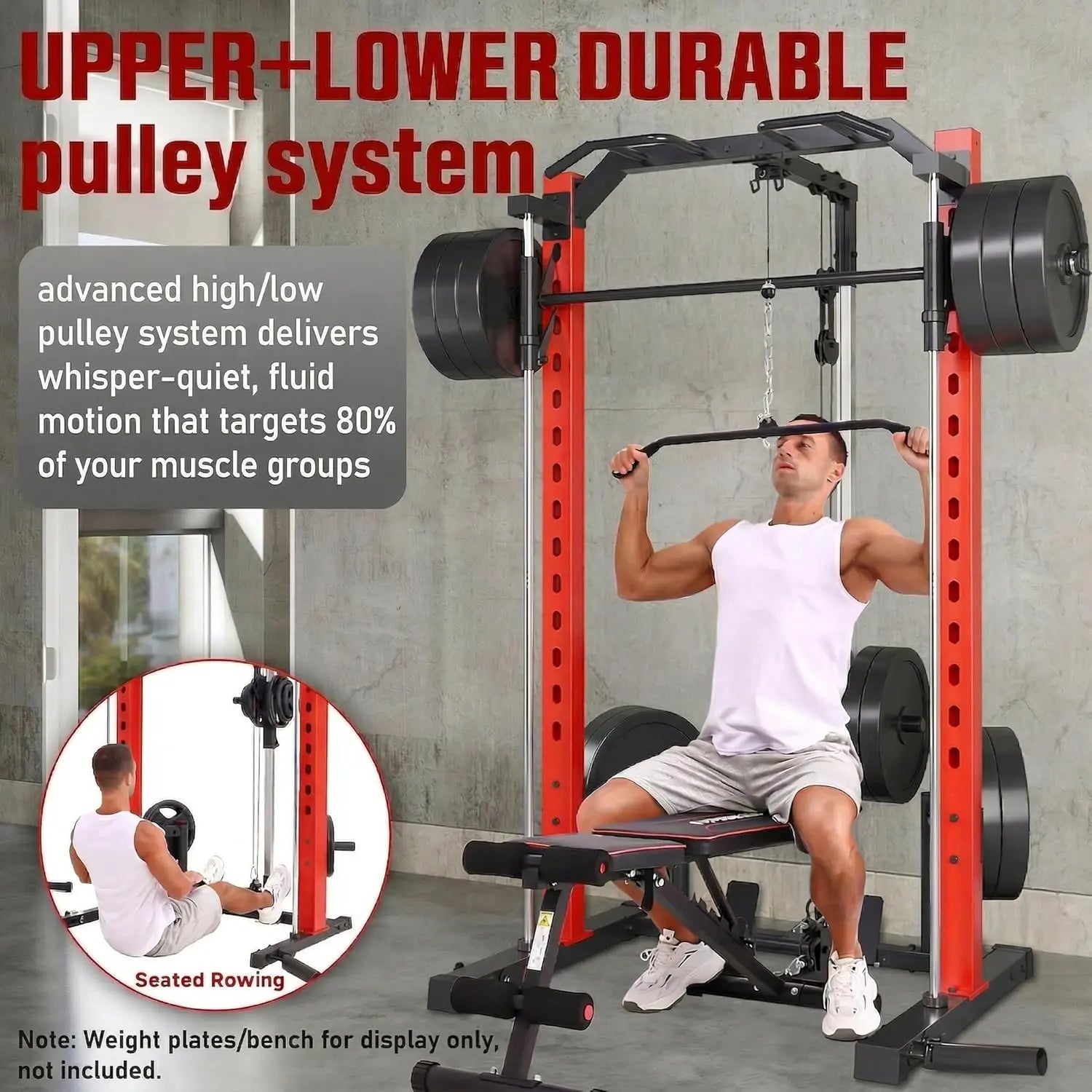 Transform Your Home Gym with the OPPSDECOR All-In-One Adjustable Smith Machine: Ultimate Power Cage with Lat-Pull Down System for Versatile Workouts